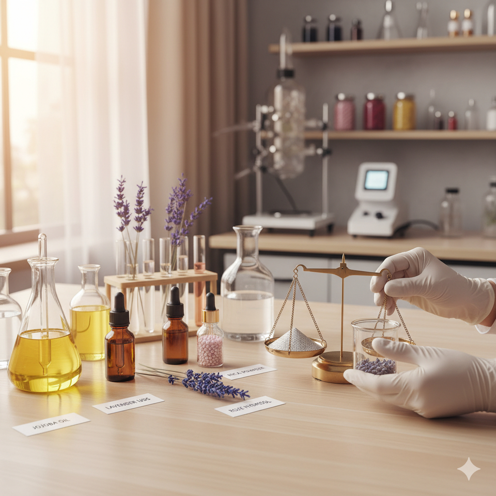 Industrial fragrance bottles and samples